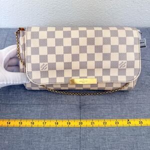 Authentic Louis Vuitton Damier Azur Favorite PM Crossbody Chain Bag-2